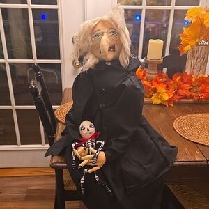 Spooky Witch and Skeleton Duo - Black